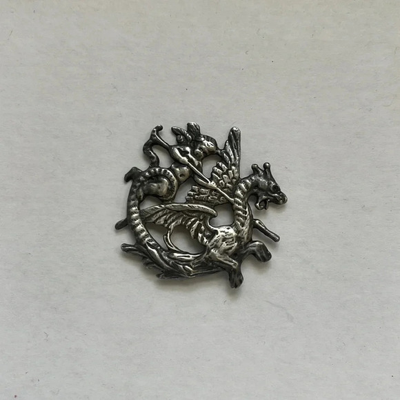 Vintage HOBE dragon brooch